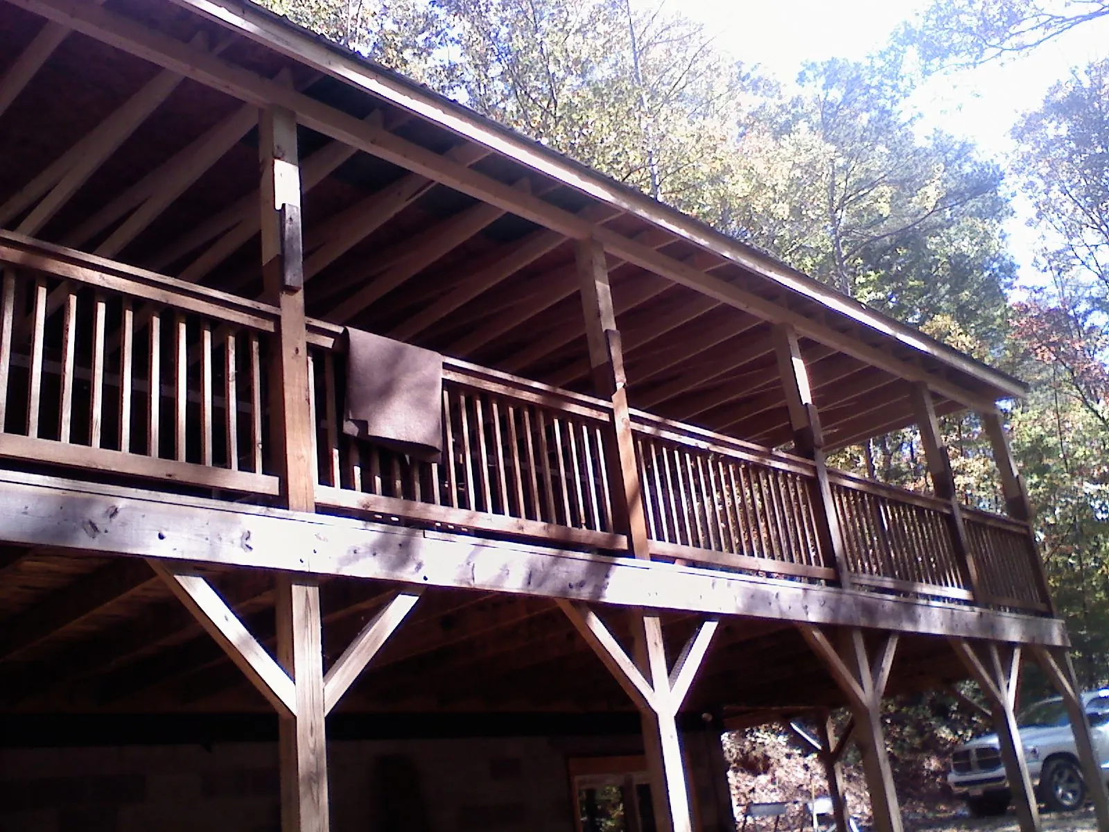 Timber framing under a new elevated porch and deck — Roof Leak Repair in Palm by Roofing Brothers